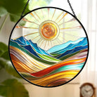 Colorful Bohemian Sun Catcher Decoration Stained Glass Window Hanging