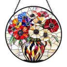 Colorful Poppy Sun Catcher Decoration Stained Glass Window Hanging