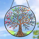 Colorful Tree of Life Sun Catcher Decoration Stained Glass Window Hanging