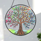 Colorful Tree of Life Sun Catcher Decoration Stained Glass Window Hanging