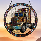 Colorful Truck Sun Catcher Decoration Stained Glass Window Hanging