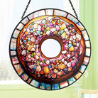 Donut Sun Catcher Decoration Stained Glass Window Hanging