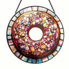 Donut Sun Catcher Decoration Stained Glass Window Hanging