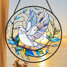 Dove of Peace Sun Catcher Decoration Stained Glass Window Hanging