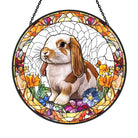 Dutch Lop Ear Rabbit Sun Catcher Decoration Stained Glass Window Hanging