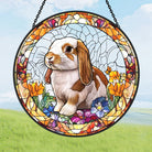 Dutch Lop Ear Rabbit Sun Catcher Decoration Stained Glass Window Hanging