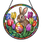 Easter Bunny Sun Catcher Decoration Stained Glass Window Hanging