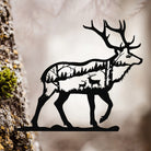 Elk Metal Tree Decorations Outdoor Metal Garden Art