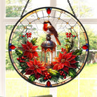 Festive Birds And Lanterns Sun Catcher Decoration Stained Glass Window Hanging
