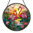 Flamingo Sun Catcher Decoration Stained Glass Window Hanging