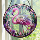 Flamingo Sun Catcher Decoration Stained Glass Window Hanging
