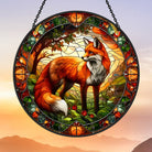 Fox Sun Catcher Decoration Stained Glass Window Hanging