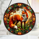 Fox Sun Catcher Decoration Stained Glass Window Hanging