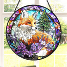 Fox Sun Catcher Decoration Stained Glass Window Hanging