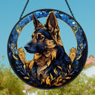 German Shepherd Sun Catcher Decoration Stained Glass Window Hanging