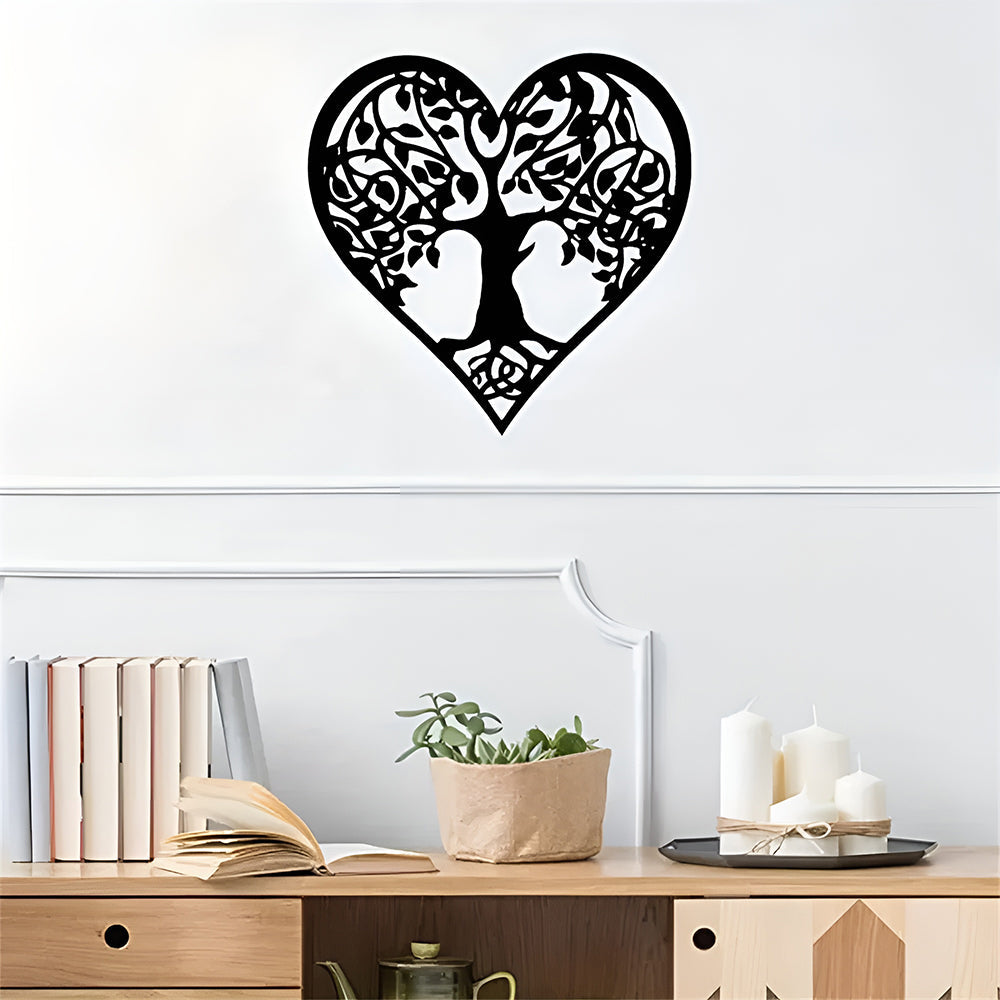 Creative Heart Shape Iron Tree Of Life Wall Art