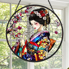 Japanese Kimono Sun Catcher Decoration Stained Glass Window Hanging
