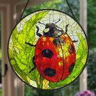 Ladybug Sun Catcher Decoration Stained Glass Window Hanging