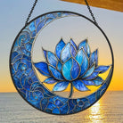 Lotus Flower Sun Catcher Decoration Stained Glass Window Hanging