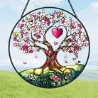 Love Tree of Life Sun Catcher Decoration Stained Glass Window Hanging