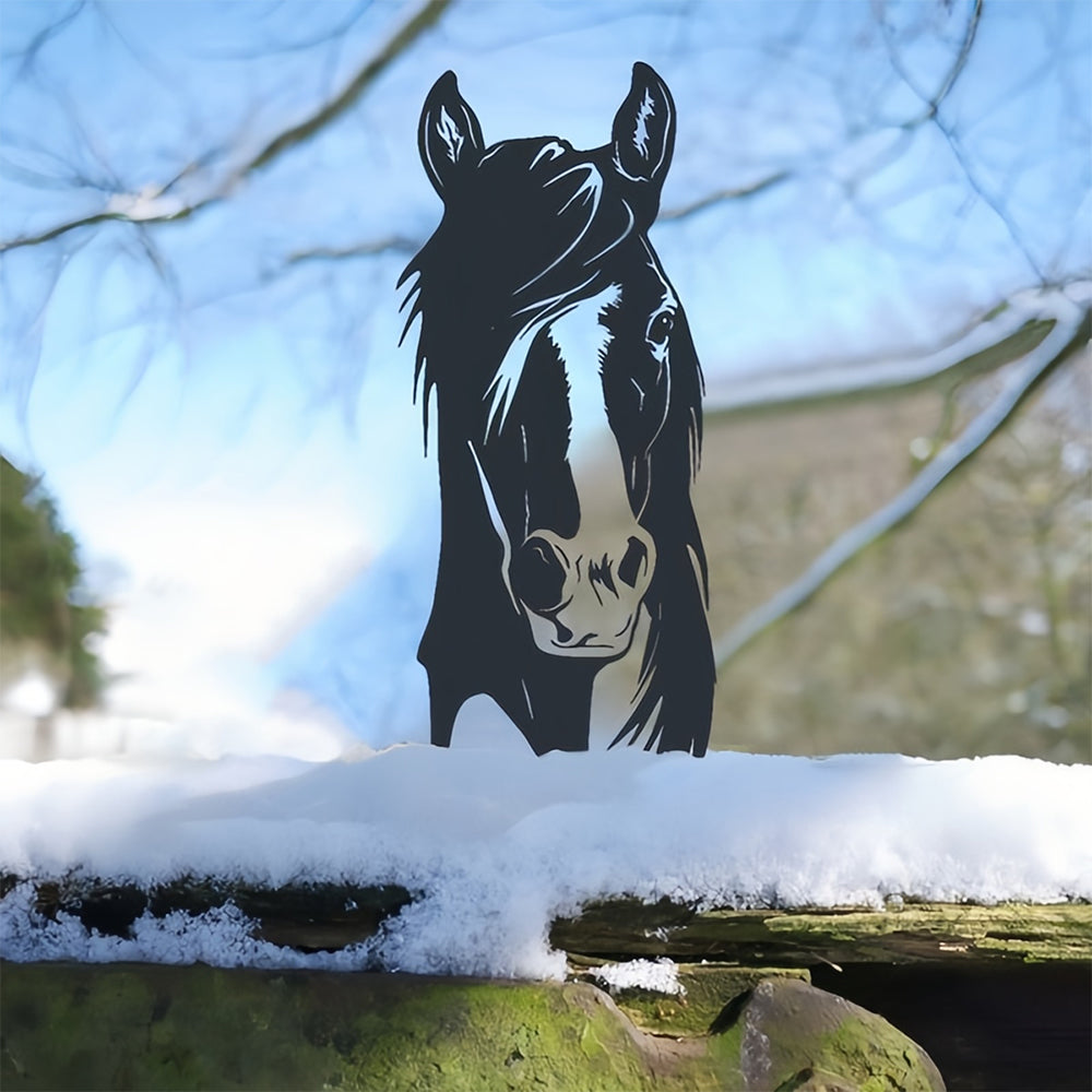 Horse Farm Peeping Animal Outdoor Metal Garden Art