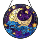 Moon Sun Catcher Decoration Stained Glass Window Hanging