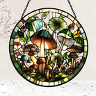 Mushroom and Plant Sun Catcher Decoration Stained Glass Window Hanging
