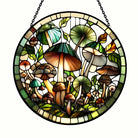 Mushroom and Plant Sun Catcher Decoration Stained Glass Window Hanging