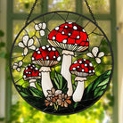 Mushroom Sun Catcher Decoration Stained Glass Window Hanging