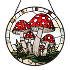 Mushroom Sun Catcher Decoration Stained Glass Window Hanging