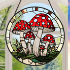 Mushroom Sun Catcher Decoration Stained Glass Window Hanging