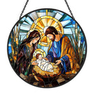 Nativity Scene Sun Catcher Decoration Stained Glass Window Hanging