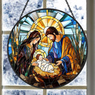 Nativity Scene Sun Catcher Decoration Stained Glass Window Hanging