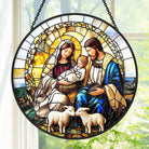 Nativity Scene Sun Catcher Decoration Stained Glass Window Hanging
