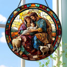 Nativity Scene Sun Catcher Decoration Stained Glass Window Hanging