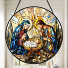 Nativity Scene Sun Catcher Decoration Stained Glass Window Hanging