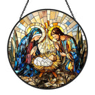 Nativity Scene Sun Catcher Decoration Stained Glass Window Hanging