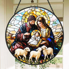 Nativity Scene Sun Catcher Decoration Stained Glass Window Hanging