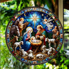 Nativity Sun Catcher Decoration Stained Glass Window Hanging
