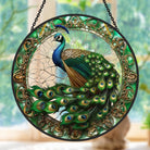 Peacock Sun Catcher Decoration Stained Glass Window Hanging