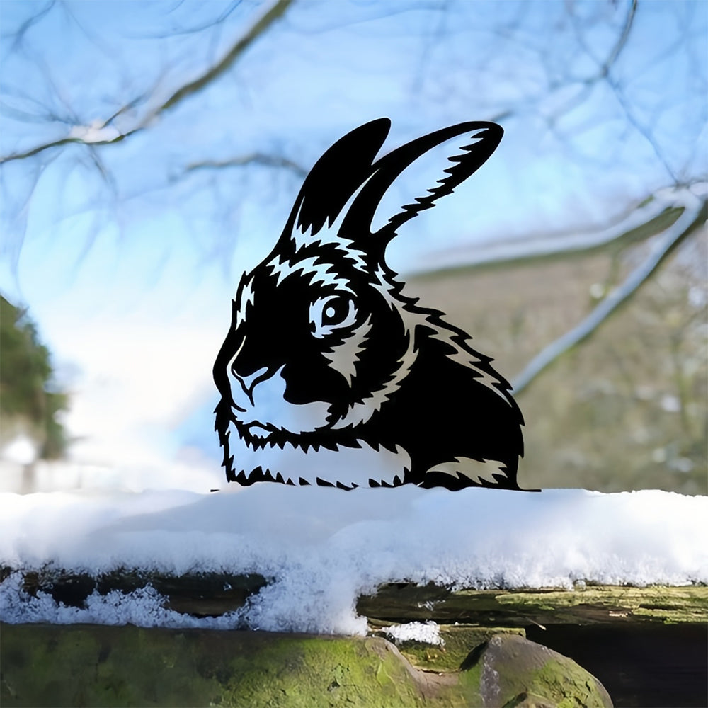 Rabbit Farm Peeping Animal Outdoor Metal Garden Art