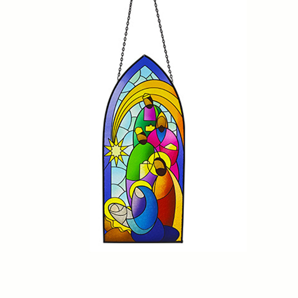 Religion Sun Catcher Decoration Stained Glass Window Hanging