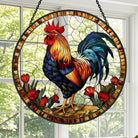 Rooster Sun Catcher Decoration Stained Glass Window Hanging
