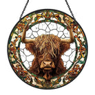 Scottish Highland Cow Sun Catcher Decoration Stained Glass Window Hanging