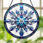 Snowflake Sun Catcher Decoration Stained Glass Window Hanging