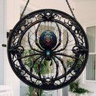 Spiders And Skeletons Sun Catcher Decoration Stained Glass Window Hanging
