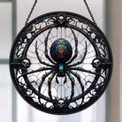 Spiders And Skeletons Sun Catcher Decoration Stained Glass Window Hanging