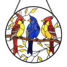 Spring Cardinals Sun Catcher Decoration Stained Glass Window Hanging