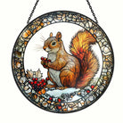 Squirrel Sun Catcher Decoration Stained Glass Window Hanging