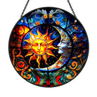 Sun and Moon Sun Catcher Decoration Stained Glass Window Hanging